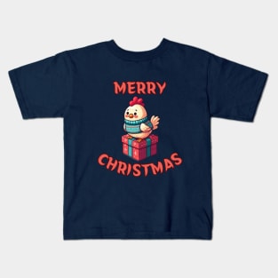 Chicken Merry Christmas Kids T-Shirt